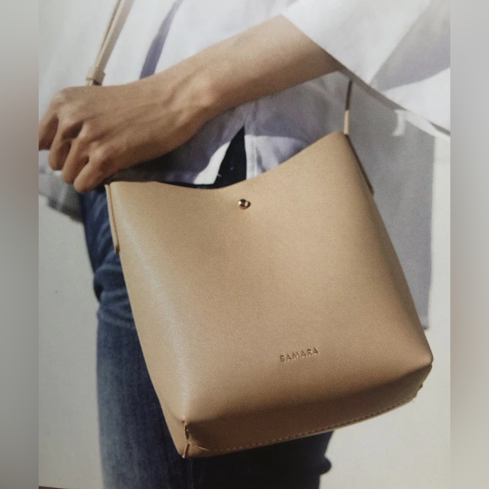 SAMARA for Anthropology Tan Vegan Leather Shoulder Bag